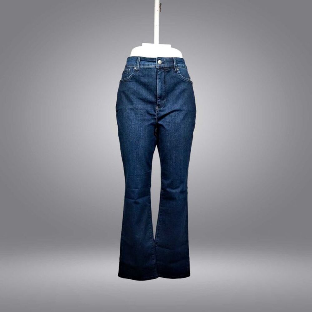 NYDJ Women's Petite Jeans 14P Curve Shaper Marilyn Straight Blue A520772